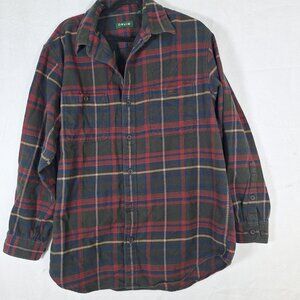 Orvis plaid button down mens long sleeve shirt size large